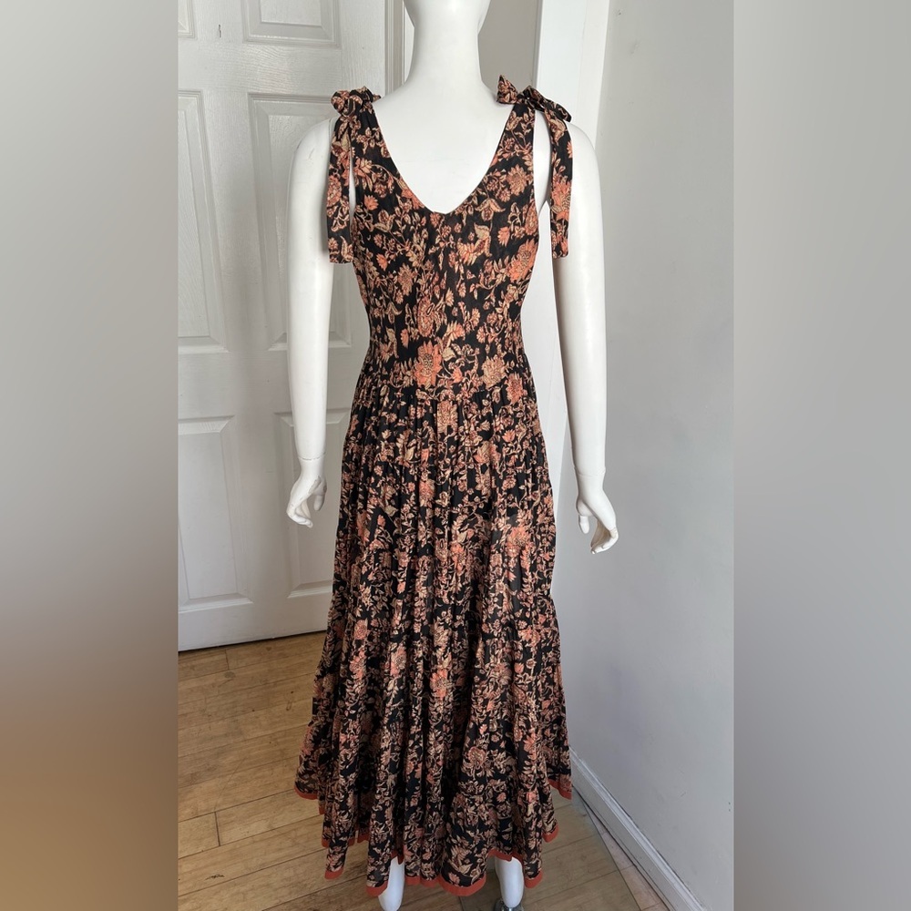 Free People Kika's Maxi Dress Kikas Black Floral Size S Boho Coastal Cottage - Picture 5 of 8